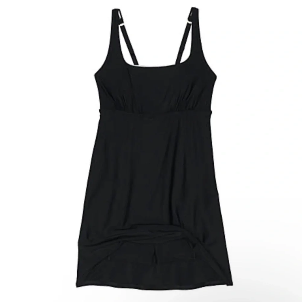 NWT Lands End Womens Black Swim Dress Bathing Suit With Boy Shorts Underneath - Picture 4 of 10